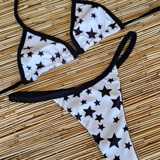 BLACK AND WHITE STAR BIKINI - NO RETURN