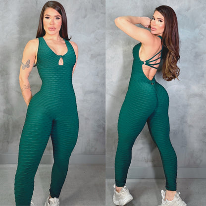 SCRUNCH BOOTY GREEN WAVE RINGS JUMPSUIT