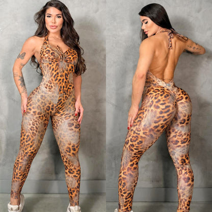 SCRUNCH BOOTY BROWN LEOPARD JESSICA JUMPSUIT, NO RETURN