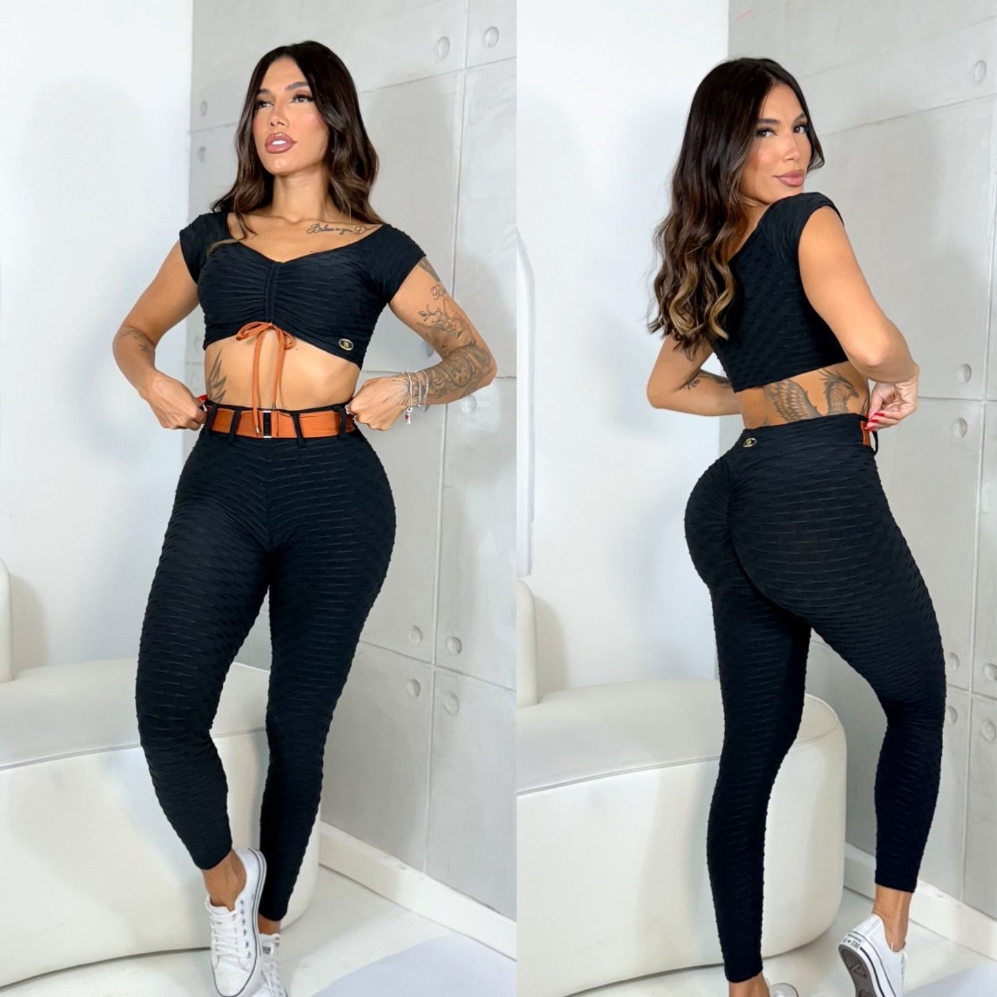 BLACK WAVE AND BROWN BELT SET