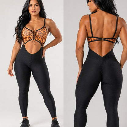 SCRUNCH BOOTY BLACK WAVE JULIA JUMPSUIT, NO RETURN