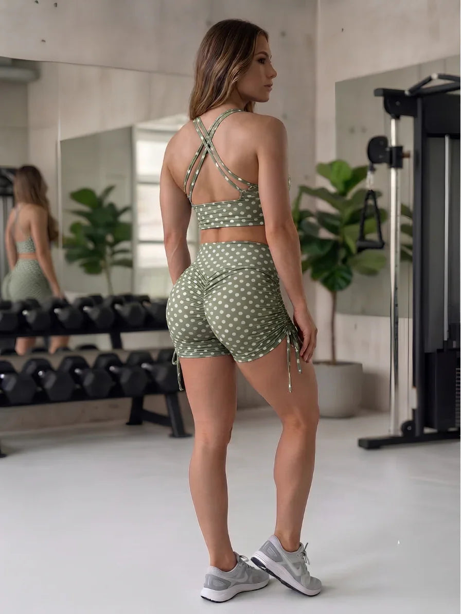 GREEN POLK DOTS TOP