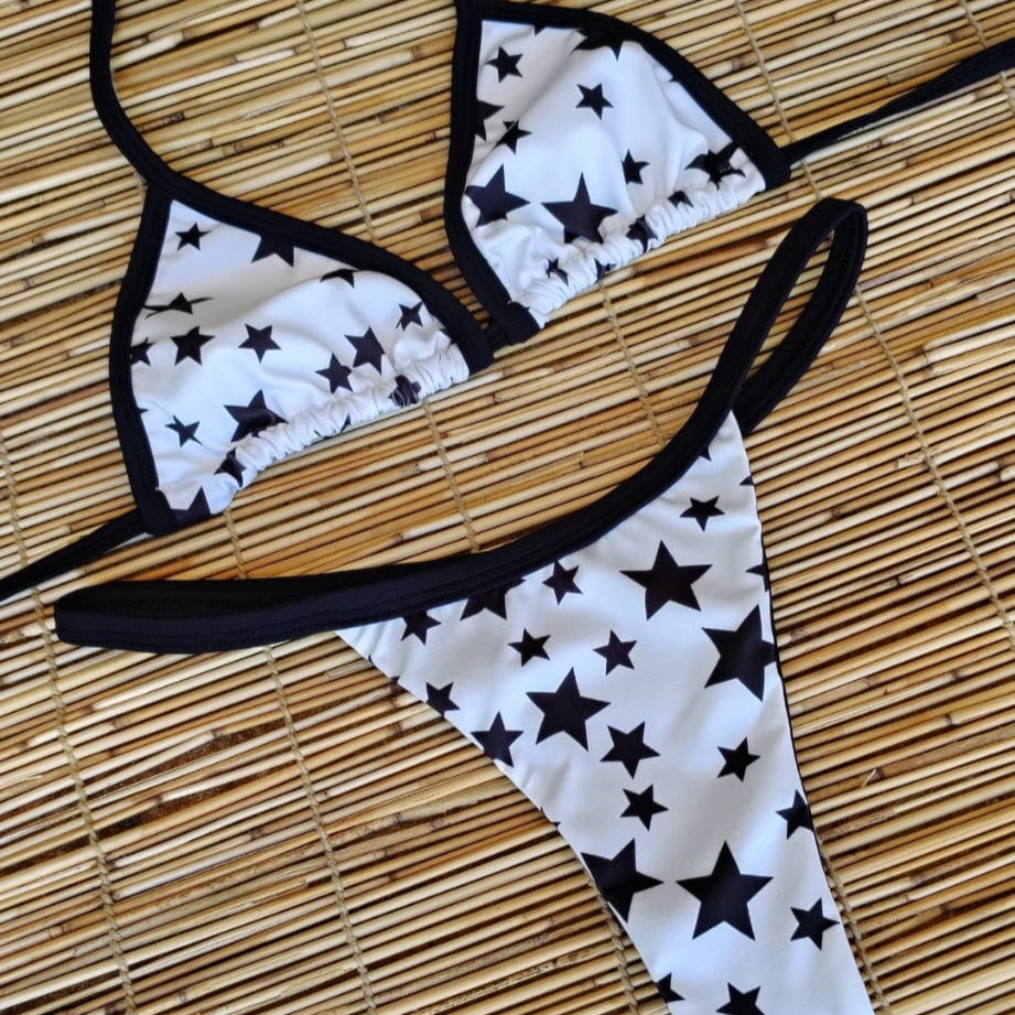 BLACK AND WHITE STAR BIKINI - NO RETURN