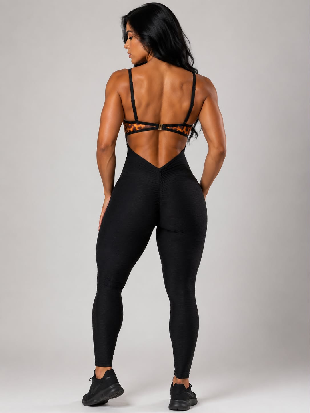 SCRUNCH BOOTY BLACK WAVE JULIA JUMPSUIT, NO RETURN