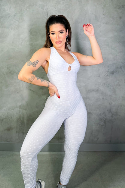 SCRUNCH BOOTY WHITE WAVE RINGS JUMPSUIT