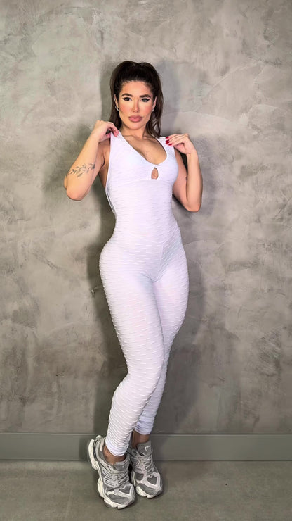 SCRUNCH BOOTY WHITE WAVE RINGS JUMPSUIT